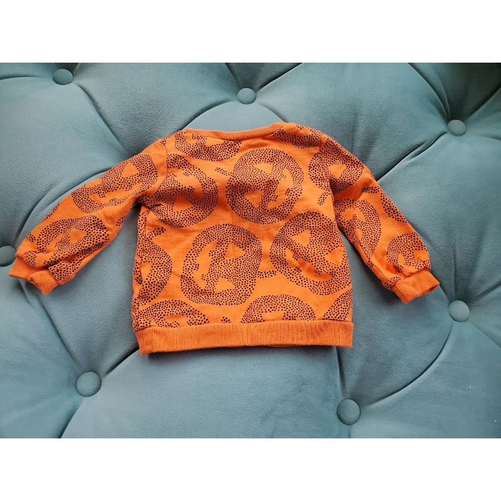 Baby Carter's Orange Halloween Pumpkin Long Sleeve Shirt 12m